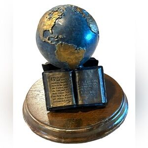 Signed Max Greiner Earth Globe "The Great Commission" Numbered Bible Sculptures